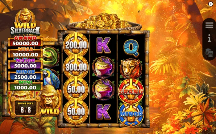 Wild Silverback - Free Spins sırasında oyun ekranı